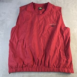 Vintage Tommy Bahama Mens Pullover Golf Vest Jacket Red Sz XL